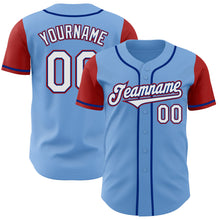 Charger l&#39;image dans la galerie, Custom Light Blue Royal-Red Authentic Two Tone Baseball Jersey
