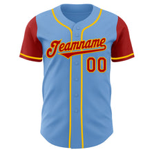 Charger l&#39;image dans la galerie, Custom Light Blue Red-Yellow Authentic Two Tone Baseball Jersey
