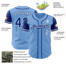 Load image into Gallery viewer, Custom Light Blue Royal-White Authentic Two Tone Baseball Jersey
