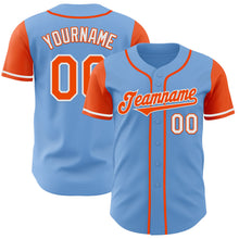 Загрузить изображение в средство просмотра галереи, Custom Light Blue Orange-White Authentic Two Tone Baseball Jersey
