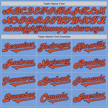 Load image into Gallery viewer, Custom Light Blue Orange-Royal Authentic Two Tone Baseball Jersey
