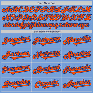 Custom Light Blue Orange-Royal Authentic Two Tone Baseball Jersey