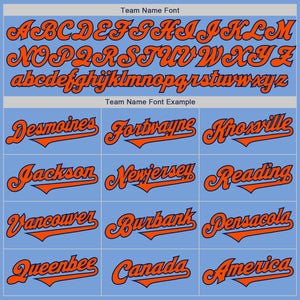 Custom Light Blue Orange-Navy Authentic Two Tone Baseball Jersey