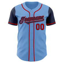 Charger l&#39;image dans la galerie, Custom Light Blue Navy-Red Authentic Two Tone Baseball Jersey
