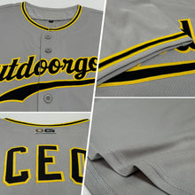 Load image into Gallery viewer, Custom Gray Black-Gold Authentic Sleeveless Baseball Jersey
