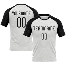 Laden Sie das Bild in den Galerie-Viewer, Custom White Black Abstract Line Sublimation Volleyball Uniform Jersey
