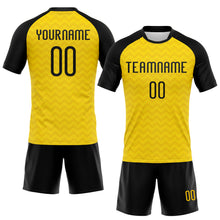 Charger l&#39;image dans la galerie, Custom Yellow Black Geometric Shape Sublimation Volleyball Uniform Jersey
