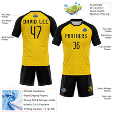 Charger l&#39;image dans la galerie, Custom Yellow Black Geometric Shape Sublimation Volleyball Uniform Jersey
