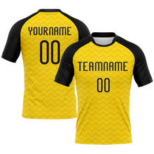 Charger l&#39;image dans la galerie, Custom Yellow Black Geometric Shape Sublimation Volleyball Uniform Jersey
