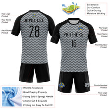 Laden Sie das Bild in den Galerie-Viewer, Custom Silver Black Geometric Shape Sublimation Volleyball Uniform Jersey
