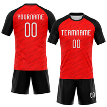 Load image into Gallery viewer, Custom Red White-Black Sublimation Volleyball Uniform Jersey
