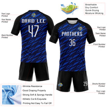 Charger l&#39;image dans la galerie, Custom Navy Thunder Blue-Black Geometric Shape Sublimation Volleyball Uniform Jersey
