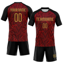 Laden Sie das Bild in den Galerie-Viewer, Custom Crimson Old Gold-Black Lightning Sublimation Volleyball Uniform Jersey
