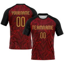 Laden Sie das Bild in den Galerie-Viewer, Custom Crimson Old Gold-Black Lightning Sublimation Volleyball Uniform Jersey
