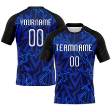 Laden Sie das Bild in den Galerie-Viewer, Custom Navy Thunder Blue-Black Lightning Sublimation Volleyball Uniform Jersey
