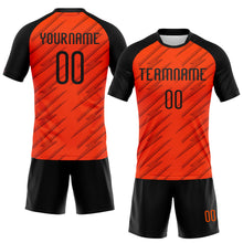 Load image into Gallery viewer, Custom Orange Black Line Sublimation Volleyball Uniform Jersey
