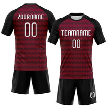 Charger l&#39;image dans la galerie, Custom Maroon White-Black Geometric Shape Sublimation Volleyball Uniform Jersey
