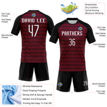 Laden Sie das Bild in den Galerie-Viewer, Custom Maroon White-Black Geometric Shape Sublimation Volleyball Uniform Jersey
