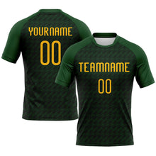 Загрузить изображение в средство просмотра галереи, Custom Green Gold Geometric Shape Sublimation Volleyball Uniform Jersey
