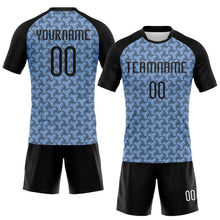 Charger l&#39;image dans la galerie, Custom Light Blue Black-White Geometric Shape Sublimation Volleyball Uniform Jersey
