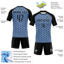 Laden Sie das Bild in den Galerie-Viewer, Custom Light Blue Black-White Geometric Shape Sublimation Volleyball Uniform Jersey
