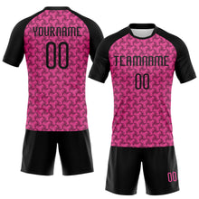 Laden Sie das Bild in den Galerie-Viewer, Custom Pink Black Geometric Shape Sublimation Volleyball Uniform Jersey
