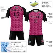 Laden Sie das Bild in den Galerie-Viewer, Custom Pink Black Geometric Shape Sublimation Volleyball Uniform Jersey
