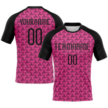 Laden Sie das Bild in den Galerie-Viewer, Custom Pink Black Geometric Shape Sublimation Volleyball Uniform Jersey
