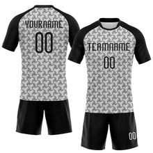 Load image into Gallery viewer, Custom White Black Geometric Shape Sublimation Volleyball Uniform Jersey
