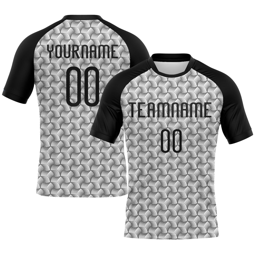 Custom White Black Geometric Shape Sublimation Volleyball Uniform Jersey