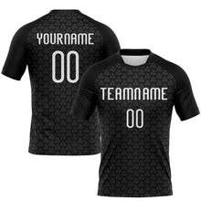 Laden Sie das Bild in den Galerie-Viewer, Custom Black White Geometric Shape Sublimation Volleyball Uniform Jersey
