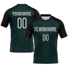 Загрузить изображение в средство просмотра галереи, Custom Teal White-Black Geometric Shape Sublimation Volleyball Uniform Jersey
