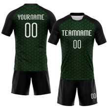 Laden Sie das Bild in den Galerie-Viewer, Custom Grass Green White-Black Geometric Shape Sublimation Volleyball Uniform Jersey
