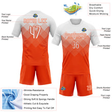 Laden Sie das Bild in den Galerie-Viewer, Custom Orange White Geometric Shape Sublimation Volleyball Uniform Jersey
