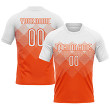 Laden Sie das Bild in den Galerie-Viewer, Custom Orange White Geometric Shape Sublimation Volleyball Uniform Jersey
