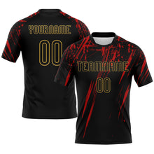 Charger l&#39;image dans la galerie, Custom Black Red-Old Gold Splash Sublimation Volleyball Uniform Jersey
