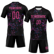 Laden Sie das Bild in den Galerie-Viewer, Custom Black Pink-Light Blue Abstract Fragment Art Sublimation Volleyball Uniform Jersey
