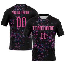 Laden Sie das Bild in den Galerie-Viewer, Custom Black Pink-Light Blue Abstract Fragment Art Sublimation Volleyball Uniform Jersey
