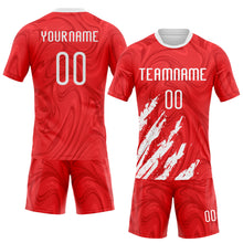 Laden Sie das Bild in den Galerie-Viewer, Custom Red White Abstract Fragment Art Sublimation Volleyball Uniform Jersey
