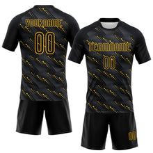 Charger l&#39;image dans la galerie, Custom Black Gold Geometric Shape Sublimation Volleyball Uniform Jersey
