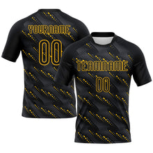 Charger l&#39;image dans la galerie, Custom Black Gold Geometric Shape Sublimation Volleyball Uniform Jersey
