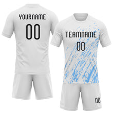 Laden Sie das Bild in den Galerie-Viewer, Custom White Black-Light Blue Splash Sublimation Volleyball Uniform Jersey
