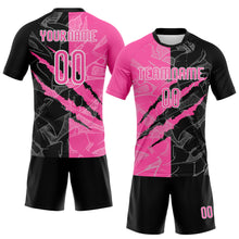 Laden Sie das Bild in den Galerie-Viewer, Custom Graffiti Pattern Pink-Black Scratch Sublimation Volleyball Uniform Jersey
