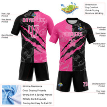 Charger l&#39;image dans la galerie, Custom Graffiti Pattern Pink-Black Scratch Sublimation Volleyball Uniform Jersey
