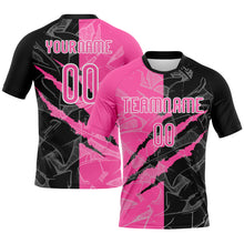 Laden Sie das Bild in den Galerie-Viewer, Custom Graffiti Pattern Pink-Black Scratch Sublimation Volleyball Uniform Jersey
