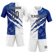 Laden Sie das Bild in den Galerie-Viewer, Custom Graffiti Pattern Royal-Old Gold Scratch Sublimation Volleyball Uniform Jersey
