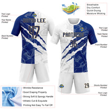 Laden Sie das Bild in den Galerie-Viewer, Custom Graffiti Pattern Royal-Old Gold Scratch Sublimation Volleyball Uniform Jersey
