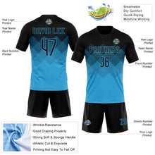 Charger l&#39;image dans la galerie, Custom Sky Blue Black Geometric Shape Sublimation Volleyball Uniform Jersey
