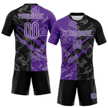 Laden Sie das Bild in den Galerie-Viewer, Custom Graffiti Pattern Purple-Black Scratch Sublimation Volleyball Uniform Jersey
