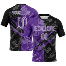 Charger l&#39;image dans la galerie, Custom Graffiti Pattern Purple-Black Scratch Sublimation Volleyball Uniform Jersey
